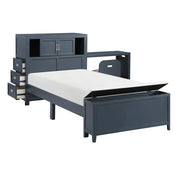 B2024BUBC-1* (2) Twin Bookcase Platform Bed with Hidden Desk, Stool and Storage Bench - B2024BUBC-1*