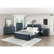 B2024BUBCF-1* (2) Full Bookcase Platform Bed with Hidden Desk, Stool and Storage Bench - B2024BUBCF-1*