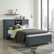 B2024BUBCF-1* (2) Full Bookcase Platform Bed with Hidden Desk, Stool and Storage Bench - B2024BUBCF-1*