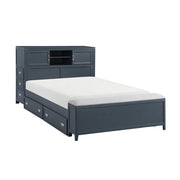 B2024BUBCF-1* (2) Full Bookcase Platform Bed with Hidden Desk, Stool and Storage Bench - B2024BUBCF-1*