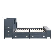 B2024BUBCF-1* (2) Full Bookcase Platform Bed with Hidden Desk, Stool and Storage Bench - B2024BUBCF-1*