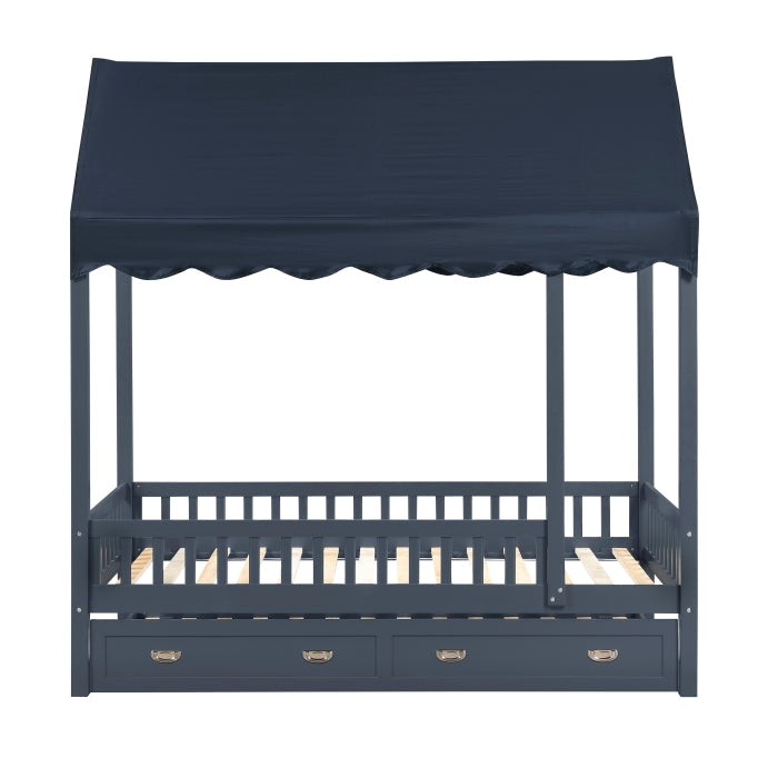 B2024BUCP-1 Twin Canopy Platform Bed - B2024BUCP-1