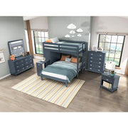 B2024BULTF-1* (6) Twin/Full Loft Bunk Bed with Chest and Hidden Desk - B2024BULTF-1*