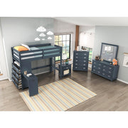 B2024BULTF-1* (6) Twin/Full Loft Bunk Bed with Chest and Hidden Desk - B2024BULTF-1*