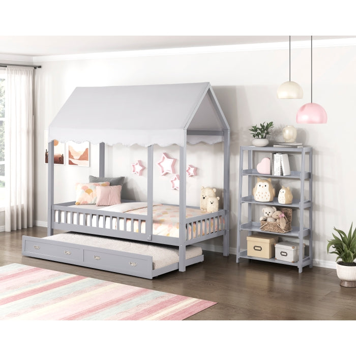 B2024GY-16S4 Bookcase, 4 Fixed Shelves - B2024GY-16S4