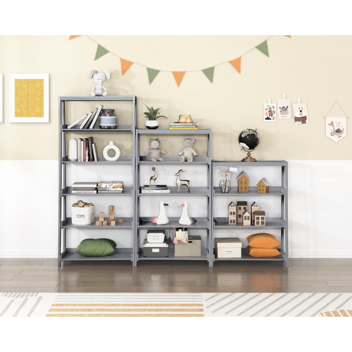 B2024GY-16S5 Bookcase, 5 Fixed Shelves - B2024GY-16S5
