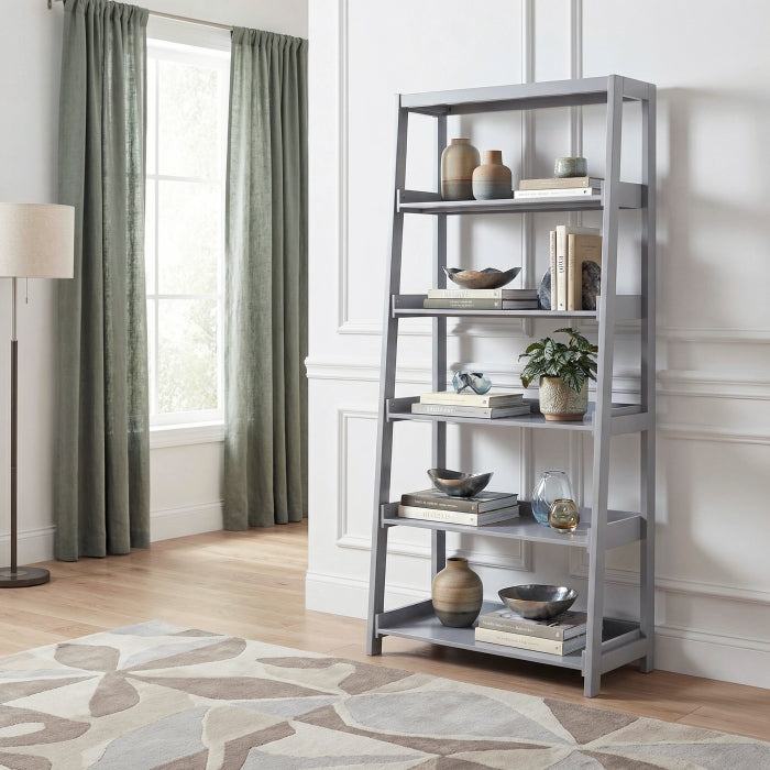 B2024GY-16S5 Bookcase, 5 Fixed Shelves - B2024GY-16S5