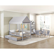 B2024GY-5P 5-Piece Pack Children Table and Chairs Set - B2024GY-5P