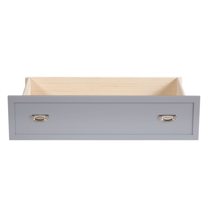 B2024GYBC-1* (2) Twin Bookcase Platform Bed with Hidden Desk, Stool and Storage Bench - B2024GYBC-1*