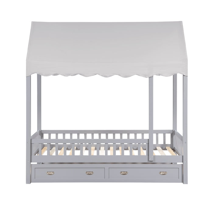 B2024GYCP-1 Twin Canopy Platform Bed - B2024GYCP-1