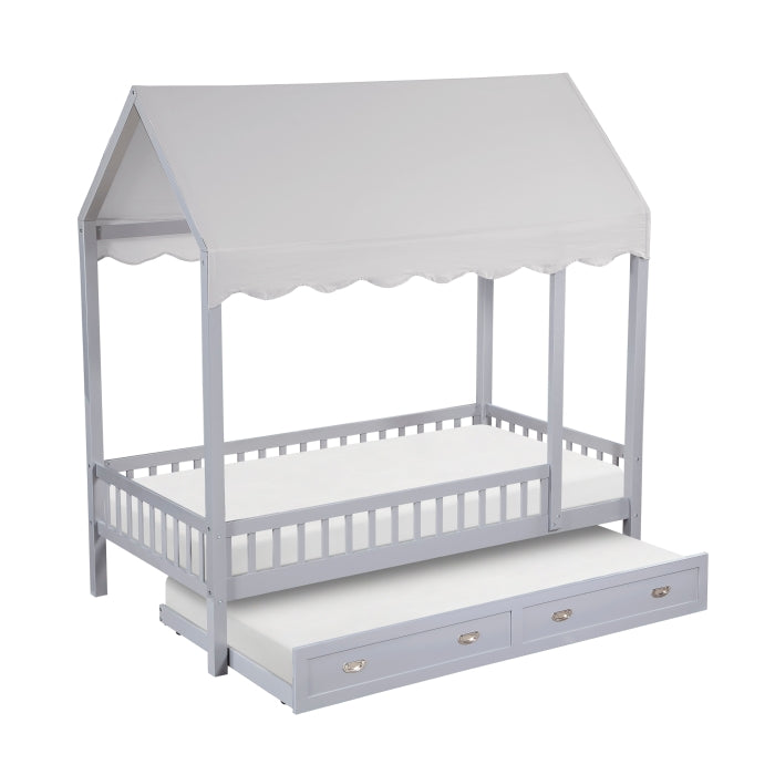 B2024GYCP-1 Twin Canopy Platform Bed - B2024GYCP-1