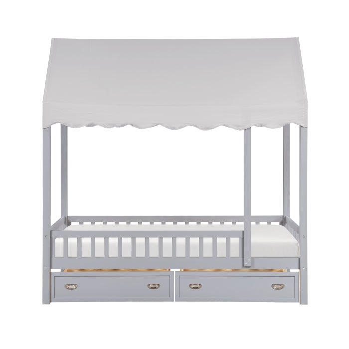 B2024GYCP-1 Twin Canopy Platform Bed - B2024GYCP-1