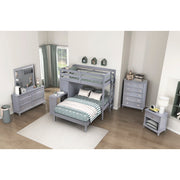 B2024GYLTF-1* (6) Twin/Full Loft Bunk Bed with Chest and Hidden Desk - B2024GYLTF-1*