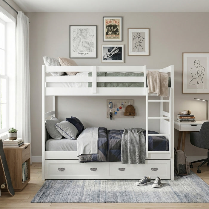 B2024WH-1* (3) Twin/Twin Bunk Bed - B2024WH-1*