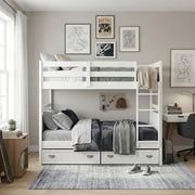 B2024WH-1* (3) Twin/Twin Bunk Bed - B2024WH-1*