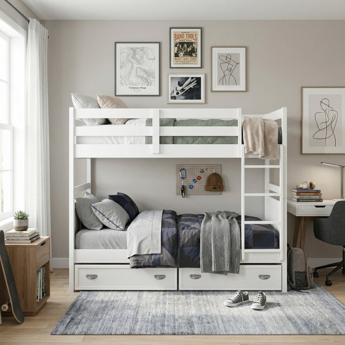 B2024WH-1* (3) Twin/Twin Bunk Bed - B2024WH-1*