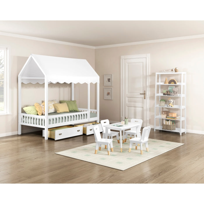 B2024WH-5P 5-Piece Pack Children Table and Chairs Set - B2024WH-5P