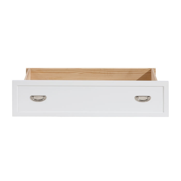 B2024WHBCF-1* (2) Full Bookcase Platform Bed with Hidden Desk, Stool and Storage Bench - B2024WHBCF-1*