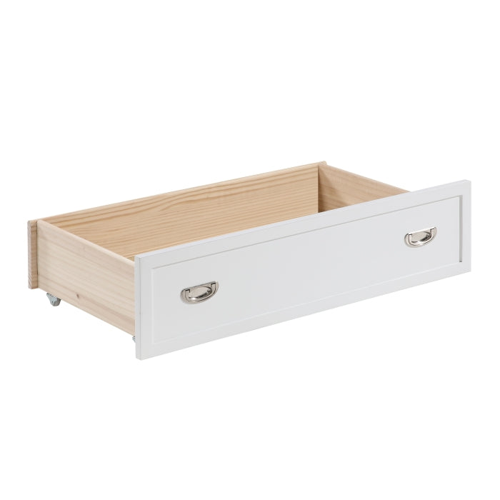 B2024WHBCF-1* (2) Full Bookcase Platform Bed with Hidden Desk, Stool and Storage Bench - B2024WHBCF-1*