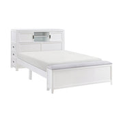 B2024WHBCF-1* (2) Full Bookcase Platform Bed with Hidden Desk, Stool and Storage Bench - B2024WHBCF-1*
