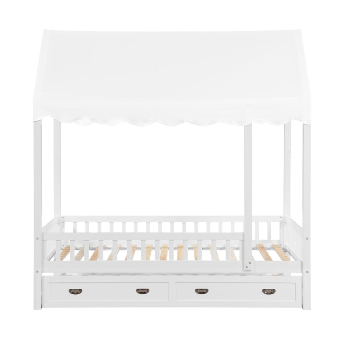 B2024WHCP-1 Twin Canopy Platform Bed - B2024WHCP-1