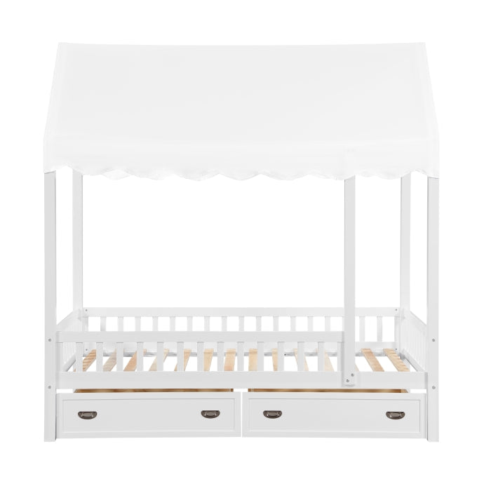 B2024WHCP-1 Twin Canopy Platform Bed - B2024WHCP-1