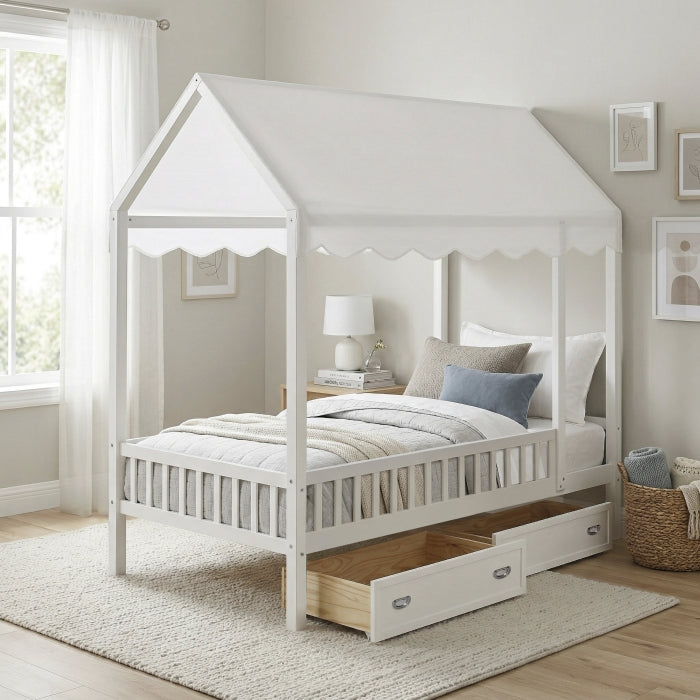 B2024WHCP-1 Twin Canopy Platform Bed - B2024WHCP-1