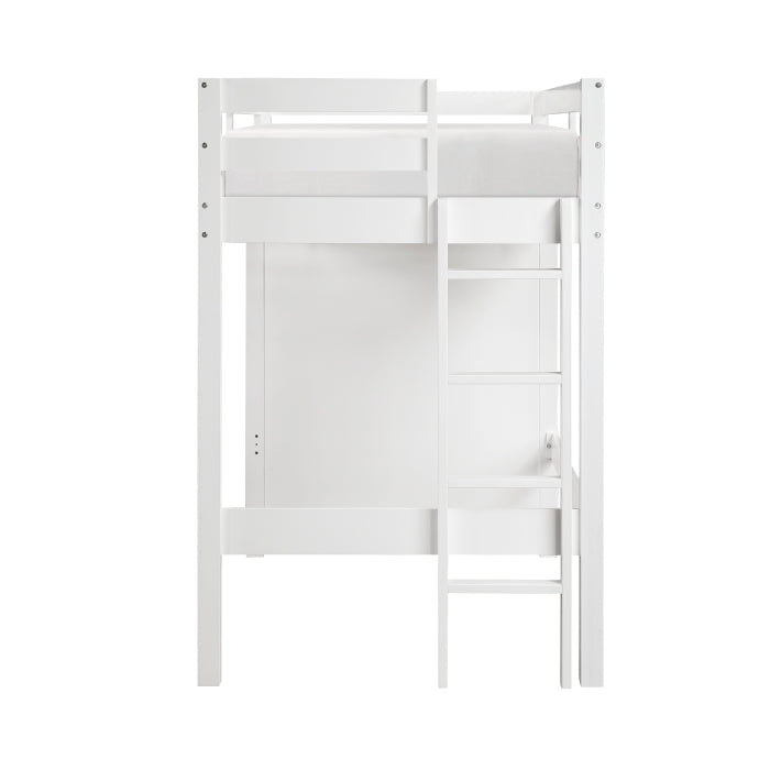 B2024WHLTF-1* (6) Twin/Full Loft Bunk Bed with Chest and Hidden Desk - B2024WHLTF-1*