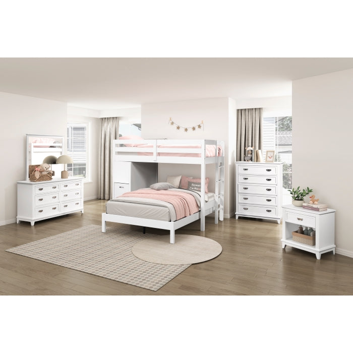B2024WHLTF-1* (6) Twin/Full Loft Bunk Bed with Chest and Hidden Desk - B2024WHLTF-1*