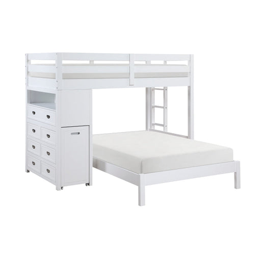 B2024WHLTF-1* (6) Twin/Full Loft Bunk Bed with Chest and Hidden Desk - B2024WHLTF-1*