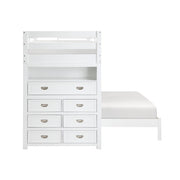 B2024WHLTF-1* (6) Twin/Full Loft Bunk Bed with Chest and Hidden Desk - B2024WHLTF-1*