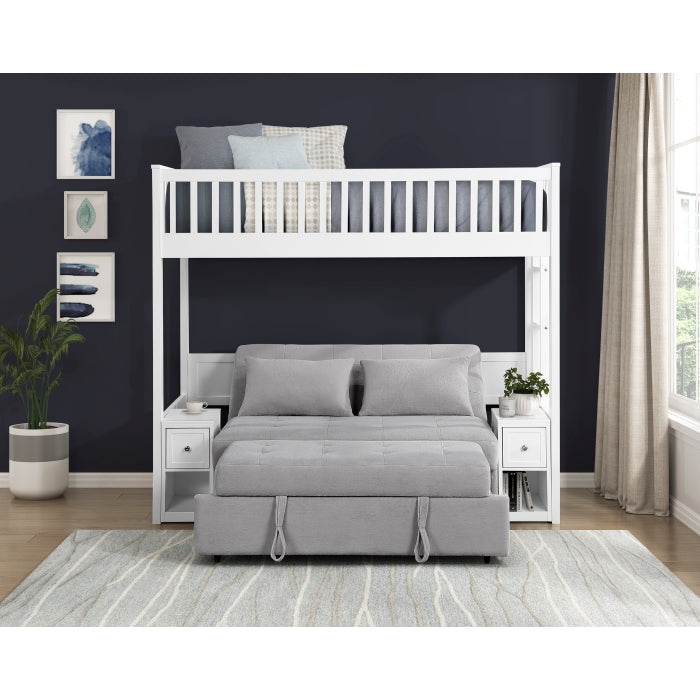 B2034WHLTS-1* (5) Twin Loft Bunk Bed with Night Stand and Sofa Bed - B2034WHLTS-1*