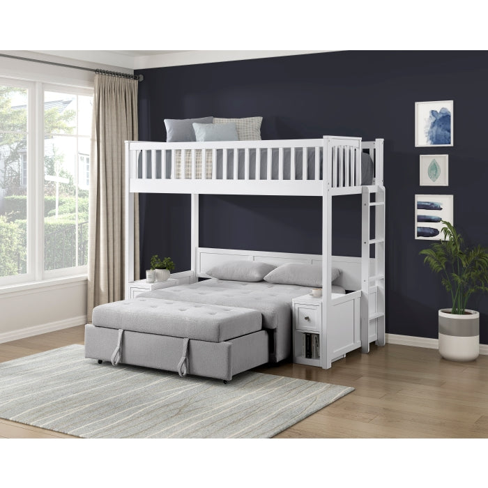 B2034WHLTS-1* (5) Twin Loft Bunk Bed with Night Stand and Sofa Bed - B2034WHLTS-1*