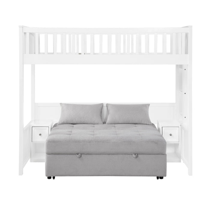 B2034WHLTS-1* (5) Twin Loft Bunk Bed with Night Stand and Sofa Bed - B2034WHLTS-1*