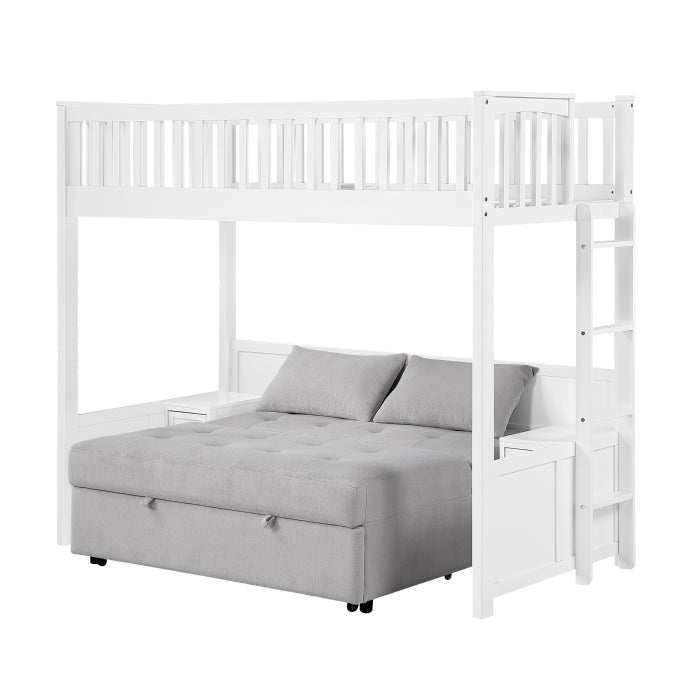 B2034WHLTS-1* (5) Twin Loft Bunk Bed with Night Stand and Sofa Bed - B2034WHLTS-1*