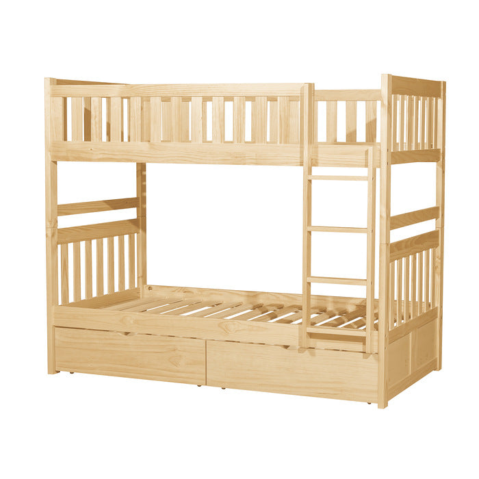 B2043-1*T (4) Twin/Twin Bunk Bed with Storage Boxes - B2043-1*T