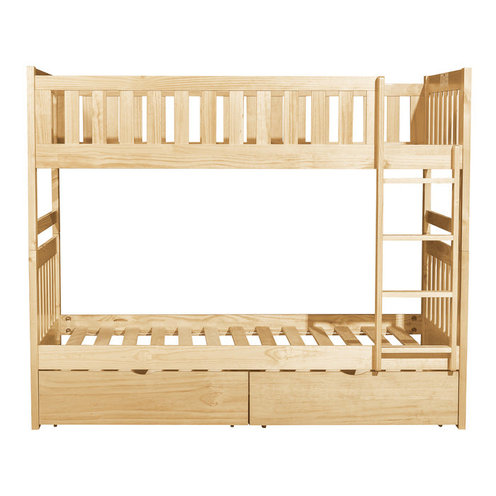 B2043-1*T (4) Twin/Twin Bunk Bed with Storage Boxes - B2043-1*T