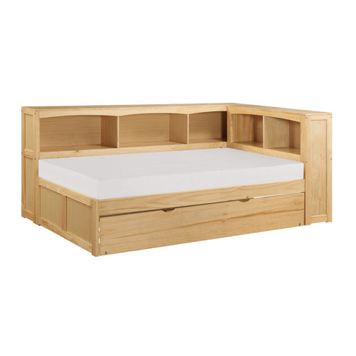 B2043BC-1BCR* (4) Twin Bookcase Corner Platform Bed with Twin Trundle - B2043BC-1BCR*