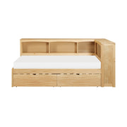 B2043BC-1BCT* (4) Twin Bookcase Corner Platform Bed with Storage Boxes - B2043BC-1BCT*