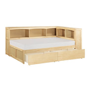 B2043BC-1BCT* (4) Twin Bookcase Corner Platform Bed with Storage Boxes - B2043BC-1BCT*