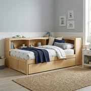 B2043BC-1BCT* (4) Twin Bookcase Corner Platform Bed with Storage Boxes - B2043BC-1BCT*