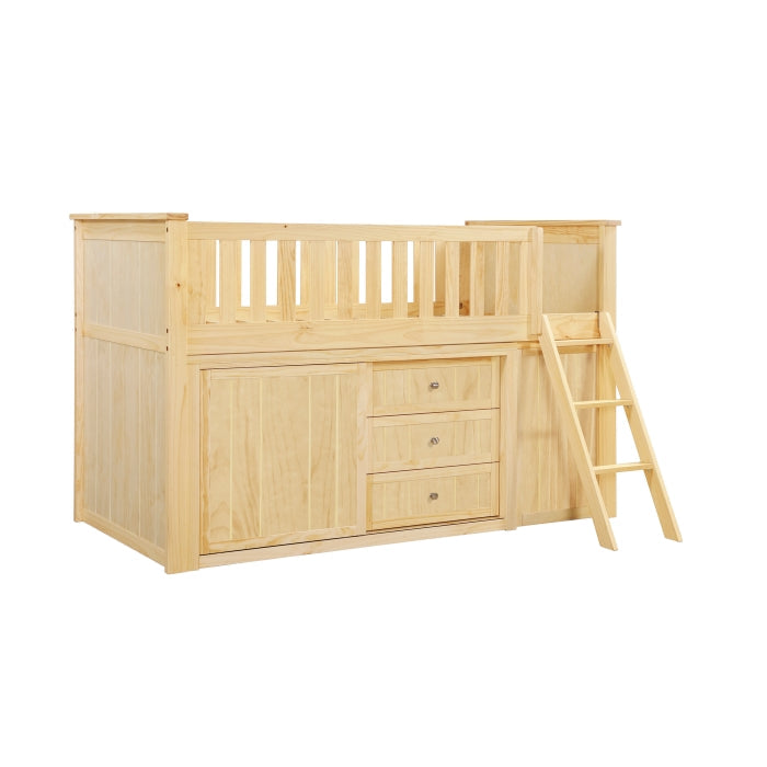 B2043LL-1*BC2DR (6) Low Loft Bunk with Bookcase and 2 Dressers - B2043LL-1*BC2DR