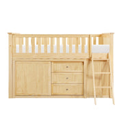 B2043LL-1*BC2DR (6) Low Loft Bunk with Bookcase and 2 Dressers - B2043LL-1*BC2DR