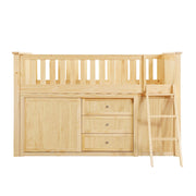 B2043LL-1*BC2DR (6) Low Loft Bunk with Bookcase and 2 Dressers - B2043LL-1*BC2DR