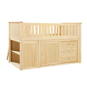 B2043LL-1*BC2DR (6) Low Loft Bunk with Bookcase and 2 Dressers - B2043LL-1*BC2DR