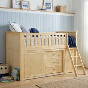 B2043LL-1*BC2DR (6) Low Loft Bunk with Bookcase and 2 Dressers - B2043LL-1*BC2DR