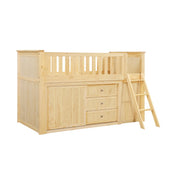 B2043LL-1*BCDR (5) Low Loft Bunk with Bookcase and Dresser - B2043LL-1*BCDR