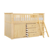 B2043LL-1*BCDR (5) Low Loft Bunk with Bookcase and Dresser - B2043LL-1*BCDR