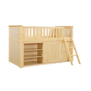 B2043LL-1*BCDR (5) Low Loft Bunk with Bookcase and Dresser - B2043LL-1*BCDR