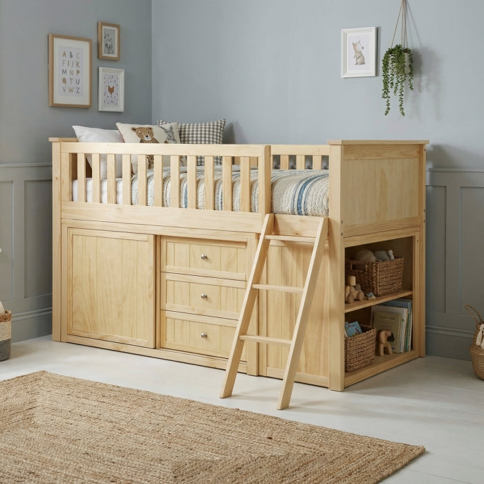 B2043LL-1*BCDR (5) Low Loft Bunk with Bookcase and Dresser - B2043LL-1*BCDR